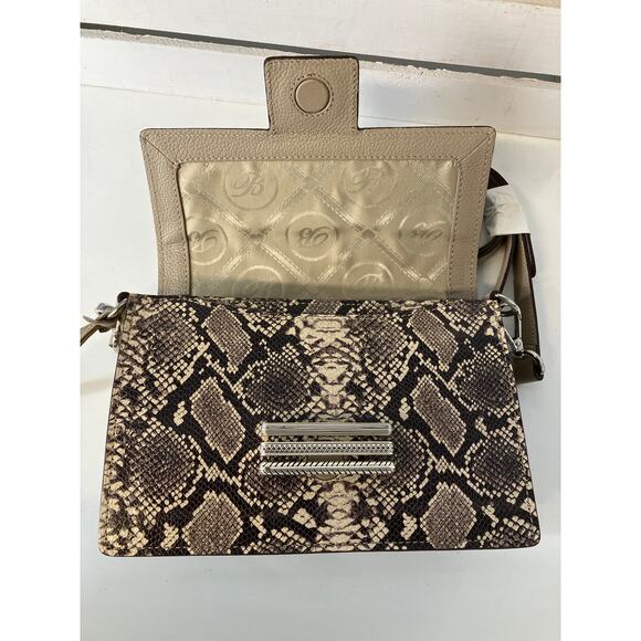 BRIGHTON ANIMAL PRINT BROWN GRAY LEATHER SMALLCROSSBODY BAG - Picture 9 of 16